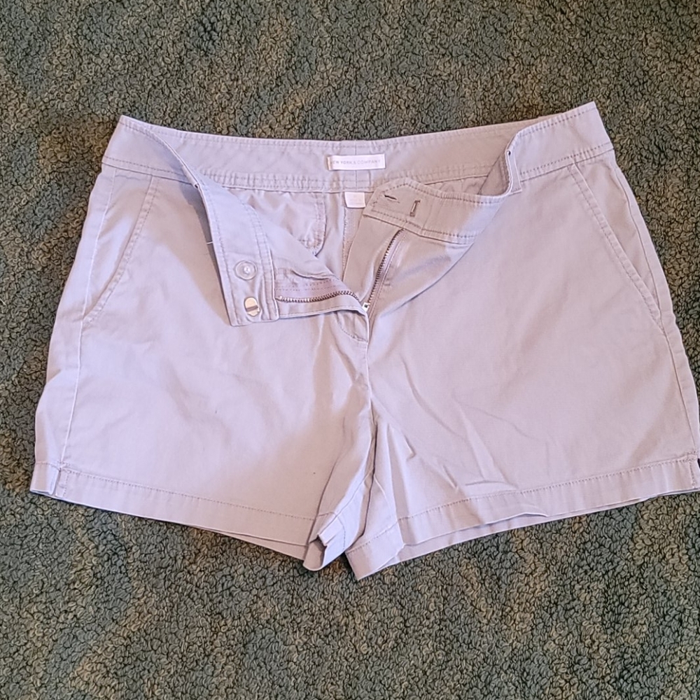 Gray shorts.